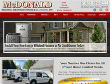 Tablet Screenshot of mcdonaldhvac.com